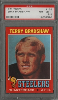 1971 Topps #156 Terry Bradshaw Rookie Card – PSA NM-MT+ 8.5